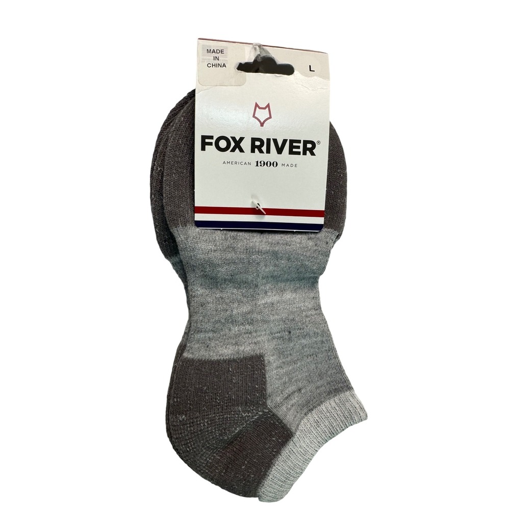 Fox River Acrylic Everyday Ankle Sock Light Gray Heather 2 pair Large Men 9-11.5